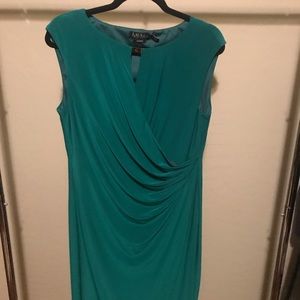 Green Lauren sleeveless dress.